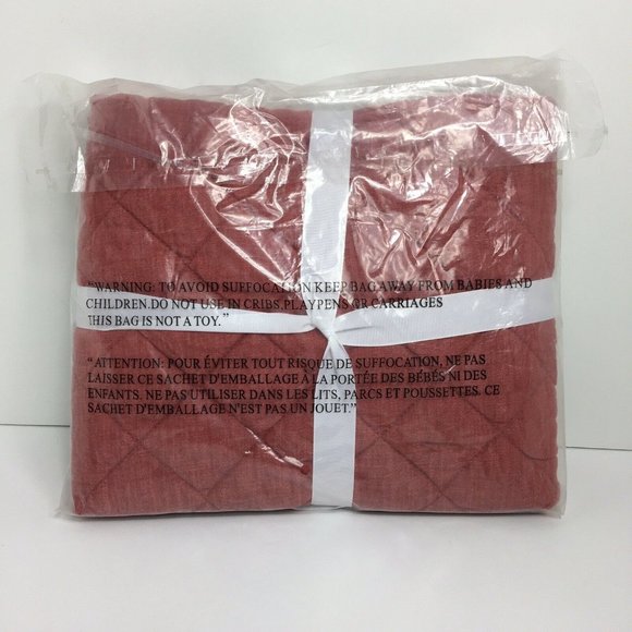 Pottery Barn Belgian Flax Linen Diamond Euro Sham In Brick Foundations 26" X 26" - Picture 11 of 12